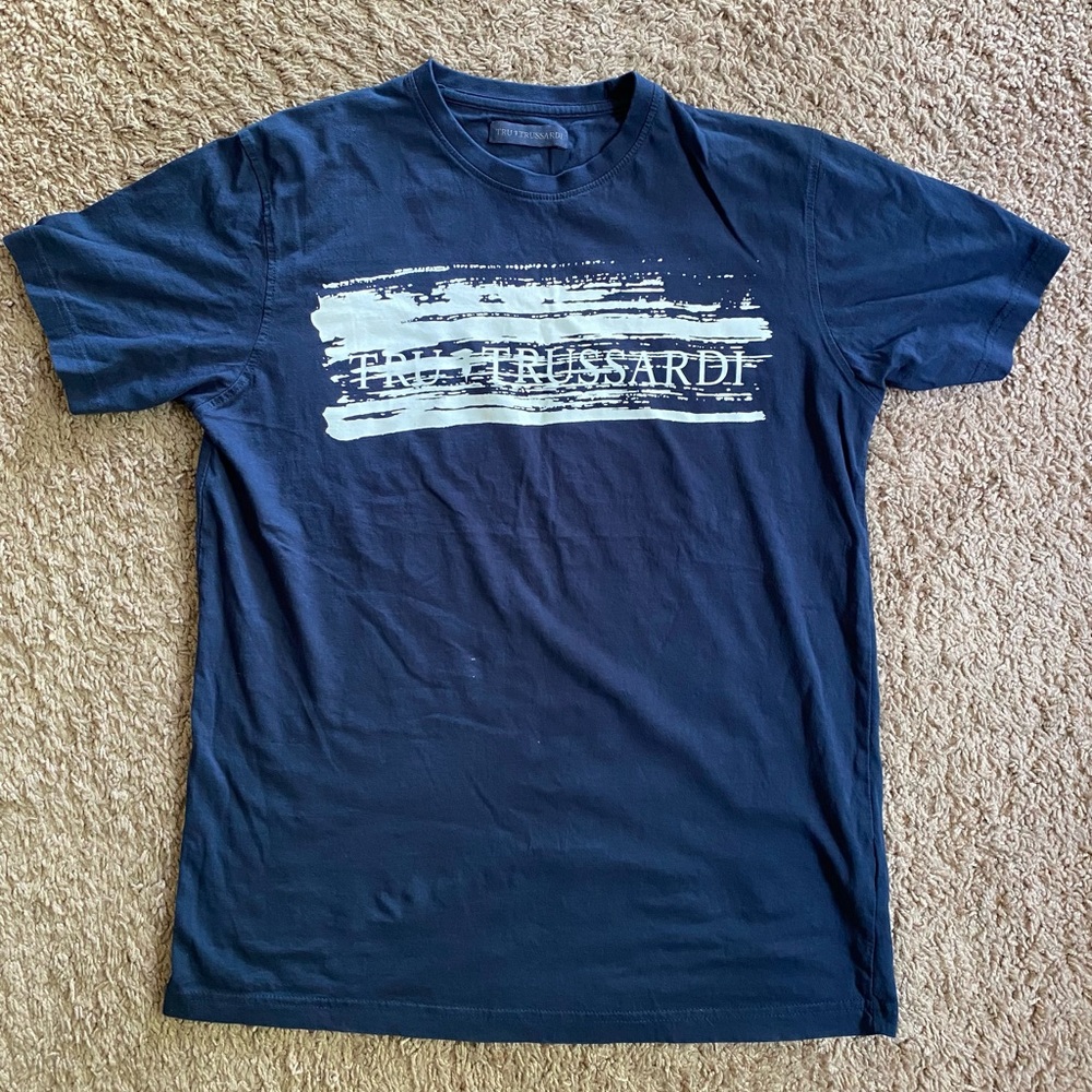 Tru Trussardi men’s blue T-shirt size large slim fit